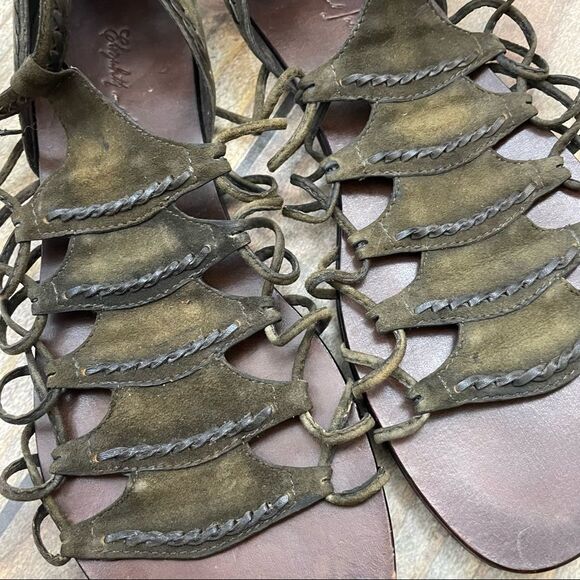 ELIZABETH AND JAMES E-Stint Gray Suede Gladiator Sandals - Picture 3 of 13